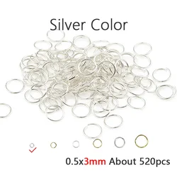 Gold - Plated Brass Jump Rings for Jewelry Making and Crafting (Silver 3mm 520pcs)