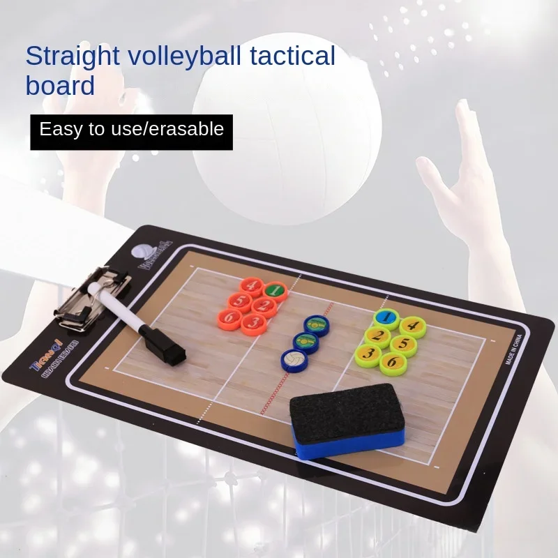 2 In 1 Foldable Volleyball Board Coaching Clipboard With Marker Pen Magnetic Tactical Notebook Game Training Teach Equipment volleyball ball volleyball trainer