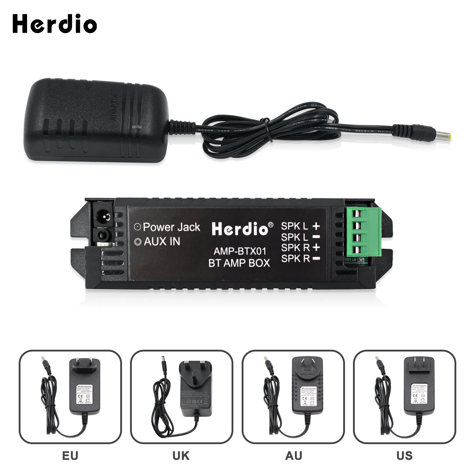 Amplificadores Herdio-home Áudio Bluetooth Aux Mini Amplificador para Casa de Banho Parede Teto Altifalantes de Música ue Eua Reino Unido Plug au Novo