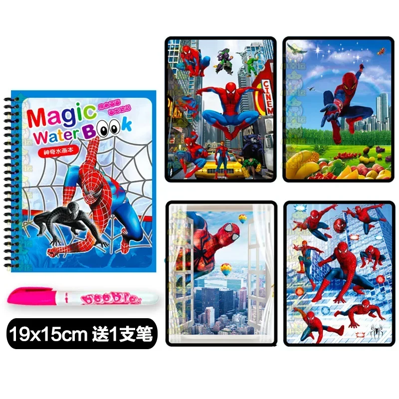 

Disney Anime Spidermans Cartoon Water Painting Drawing Graffiti Toys Frozen Mickey MagicWater Drawing Book Random Cover Pattern