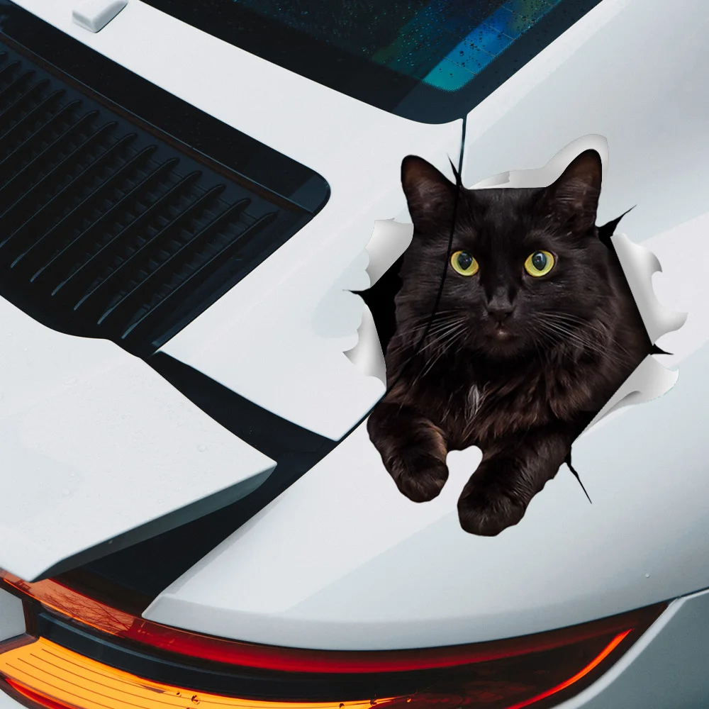 Cartoon schwarze Katze Auto Aufkleber wasserdichte Aufkleber für Karosserie  Aufkleber Fenster Dekoration Katze Auto Vinyl Aufkleber