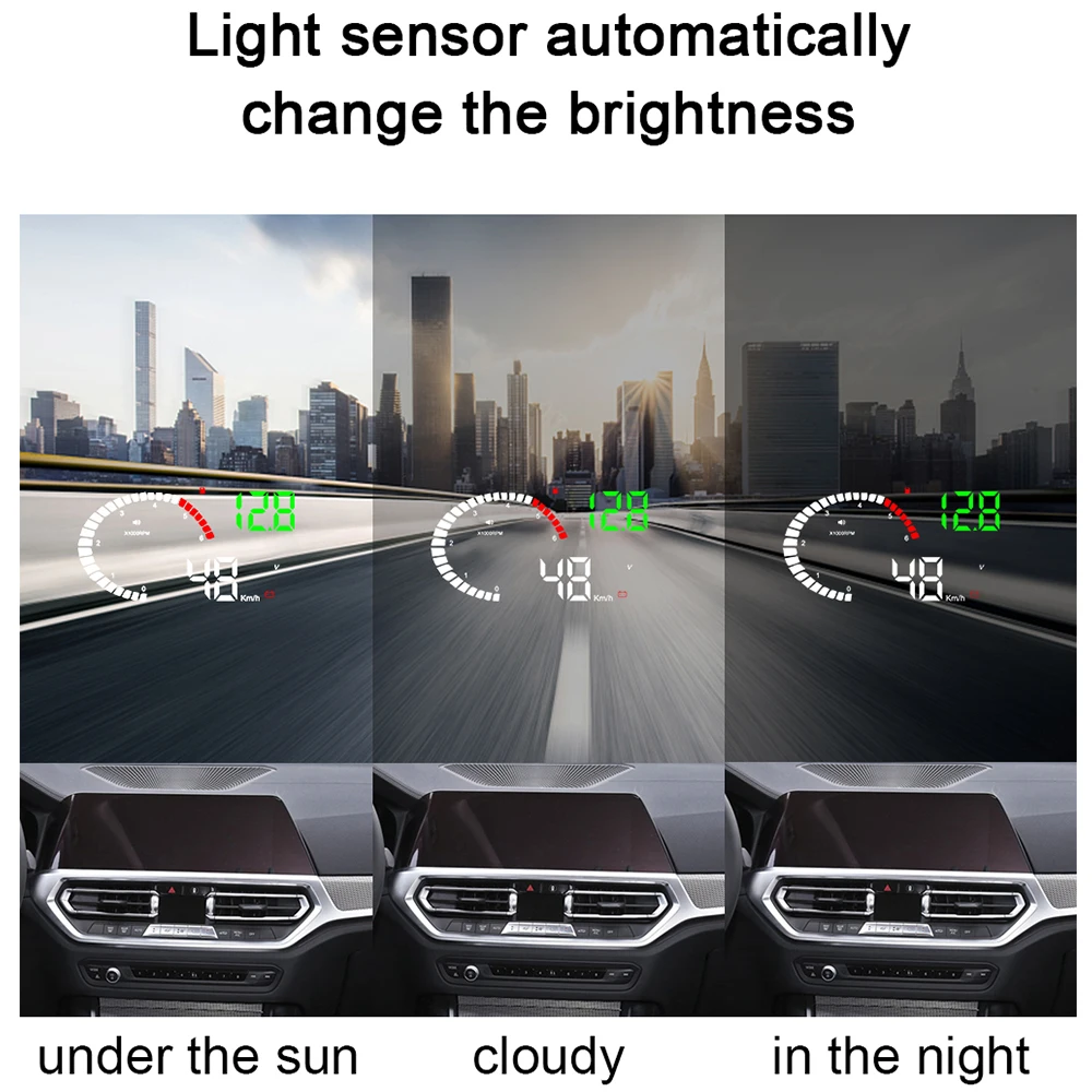 OBD2 HUD ڵ  ÷, 4 ġ X6   , LED  , 5.5 ġ A8  溸 ӵ  