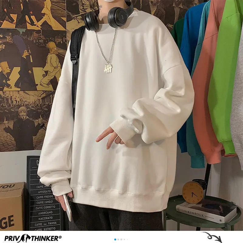 

Spring Autumn Women Sweatshirts Solid Color Casual Loose Tops Y2k Hip Hop Lady Streetwear Hoodies Drop Shoulder Unisex Pullovers