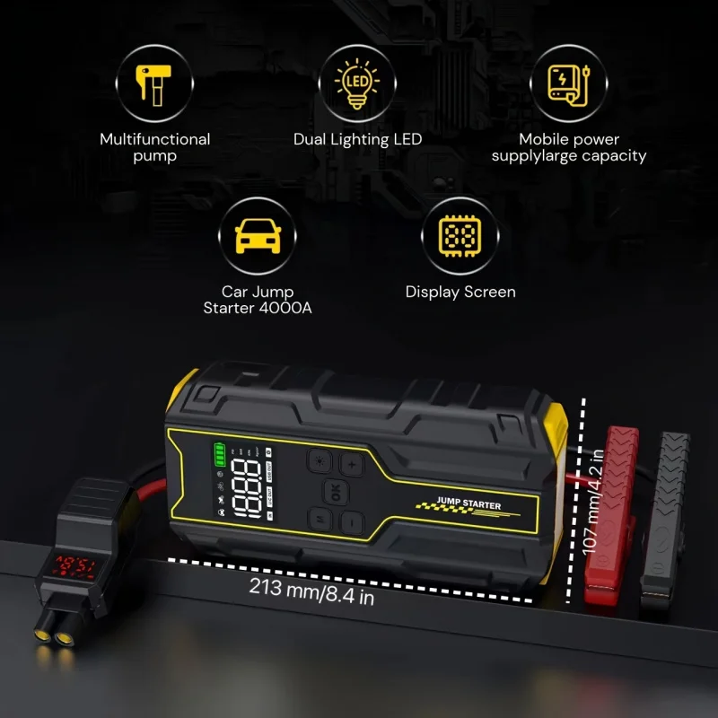 جهاز تشغيل السيارات VoltSurge مع ضاغط الهواء هو بط...