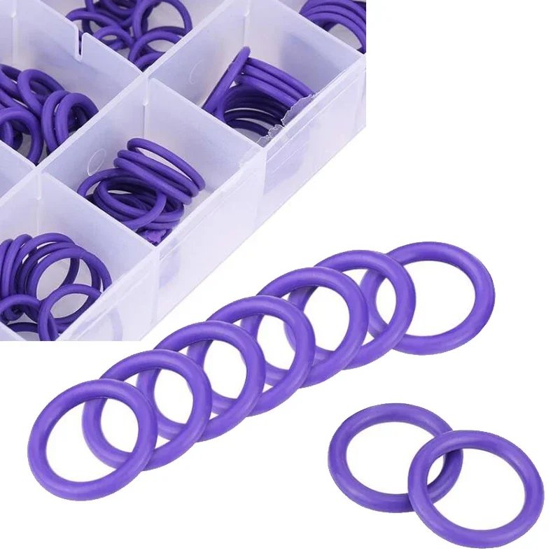 O Ring Set Air Conditioning Repair Kit O Ring Set Seal Kit R134a R12 HNBR Rubber O-Rings Assortment for Car Automotive Air Conditioner A/C System Repair Tool