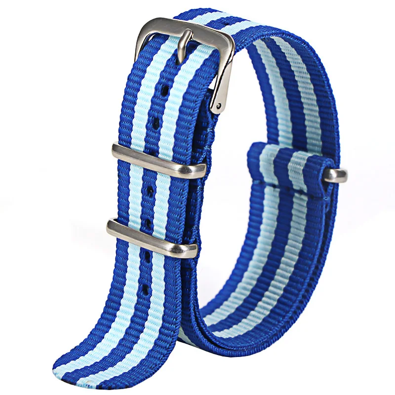Nylon Army Sports Watch Strap – Black Adjustable Belt with Buckle
