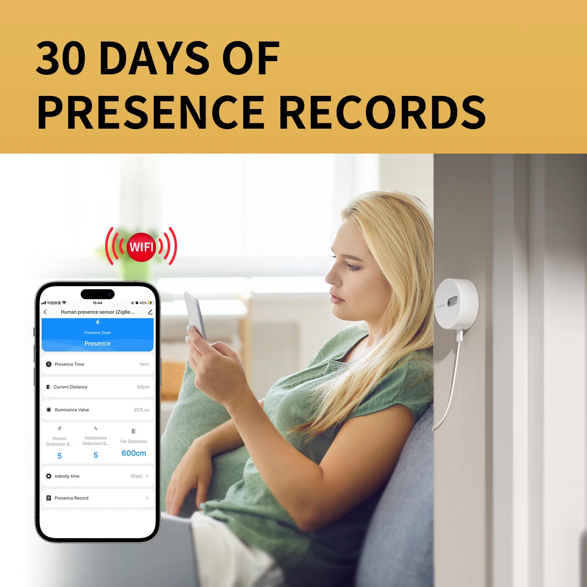 Linptech Human Body Presence Sensor ES1 Zigbee/Wifi Communication Millimeter Wav