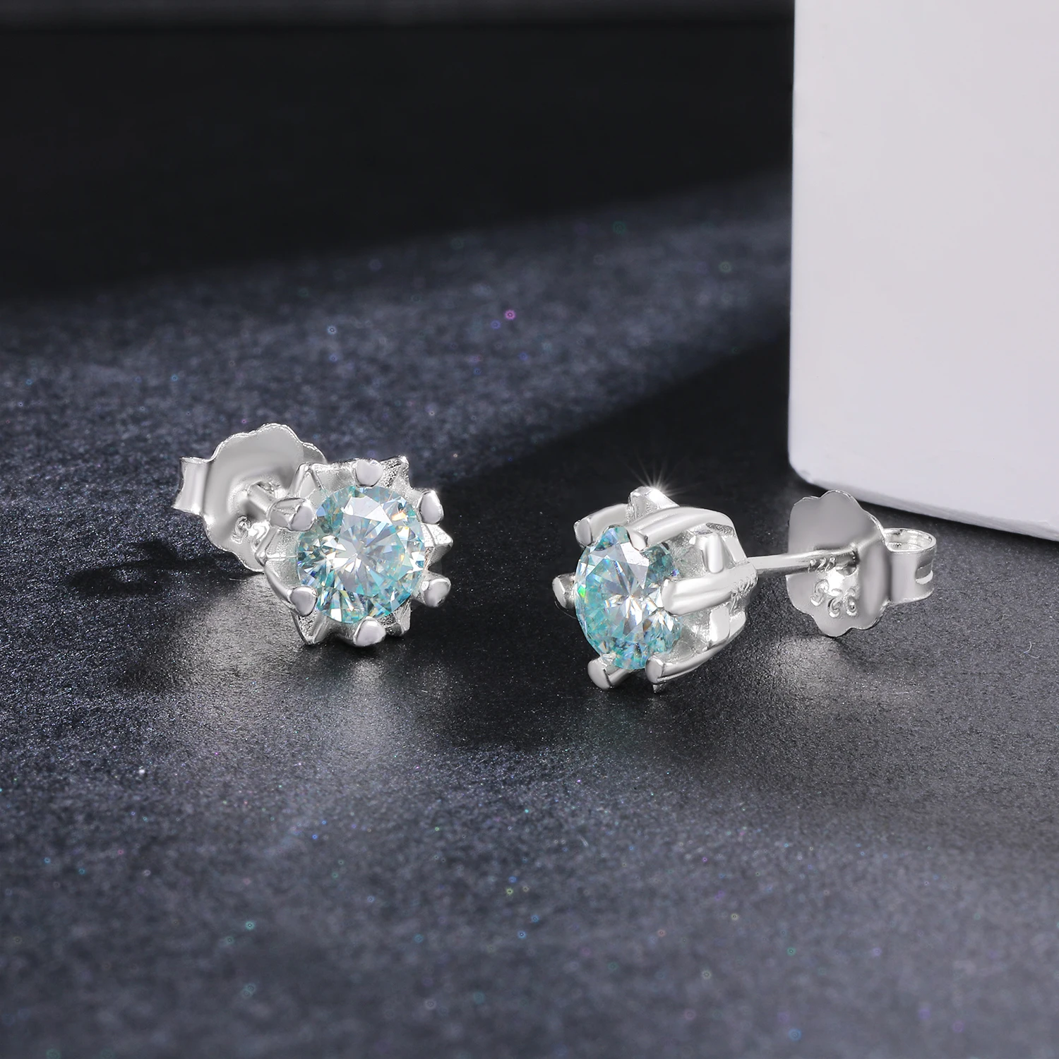 PuBang Fine Jewelry Sparkling 925 Sterling Silver GRA Cert Moissanite Diamond Anniversary Stud Earrings for Women Gift Wholesale