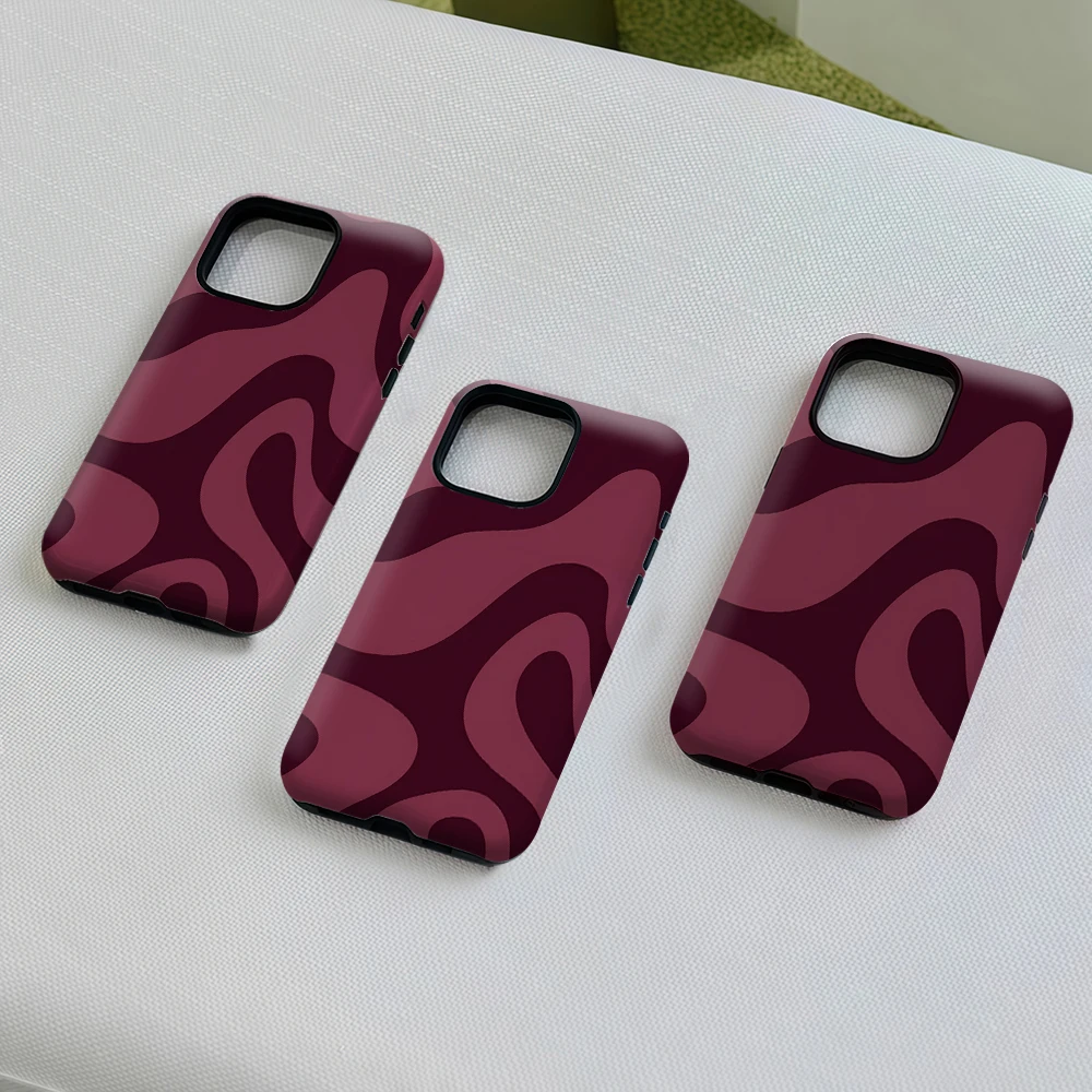 Burgundy Flow Magnetic Tough Phone Case - Single/Dual Layer Protection