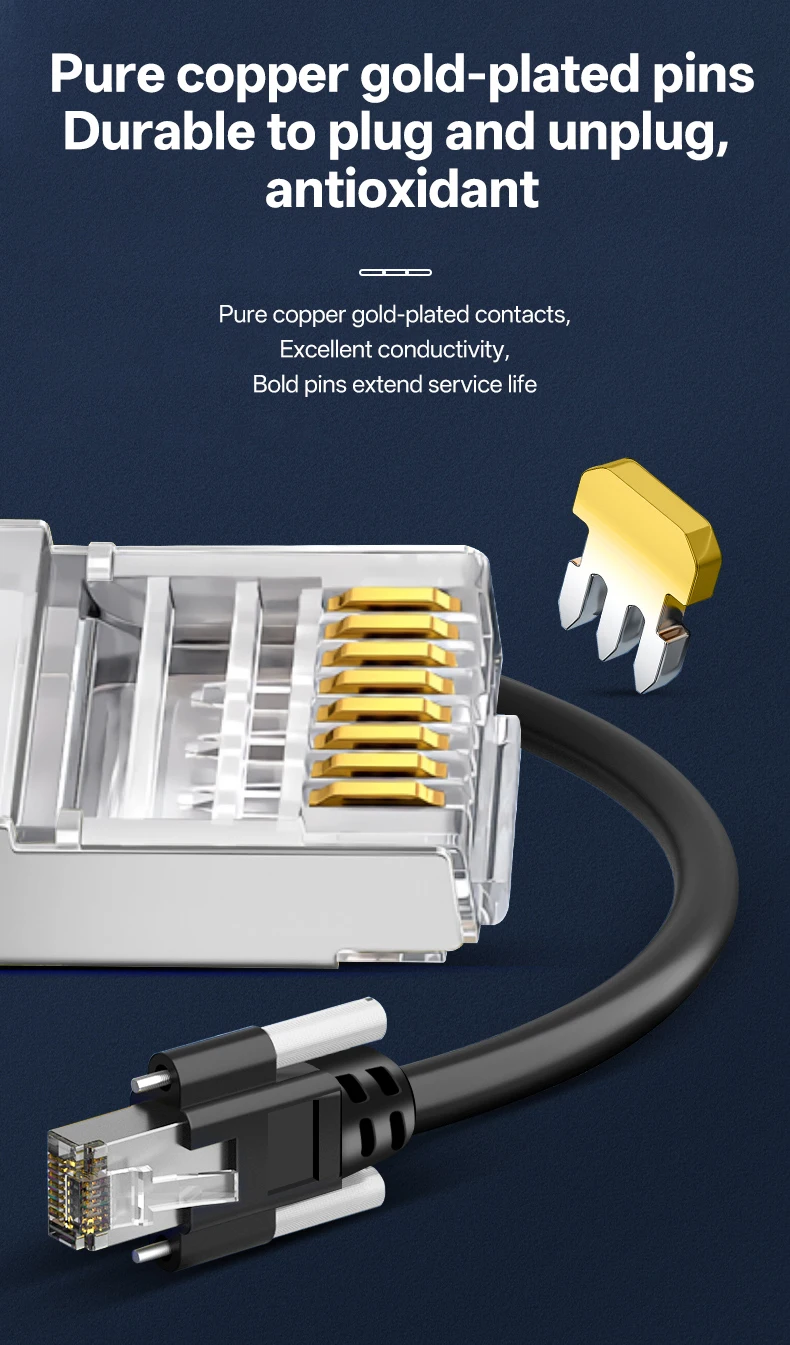 BYXGD Schleppkette Industriekamerakabel RJ45 Schraubverschluss 144-Strang Geflochtene Abschirmung Reines Kupfer Vergoldet Cat6a Hochgeschwindigkeit – Detail 8
