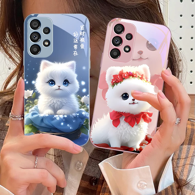 Adorable Green Dog Design Tempered Glass Phone Case