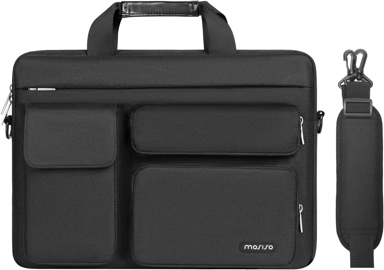 MOSISO Laptop Shoulder Bag - 15-15.6 Inch Messenger Briefcase For MacBook, Dell, HP, Gray