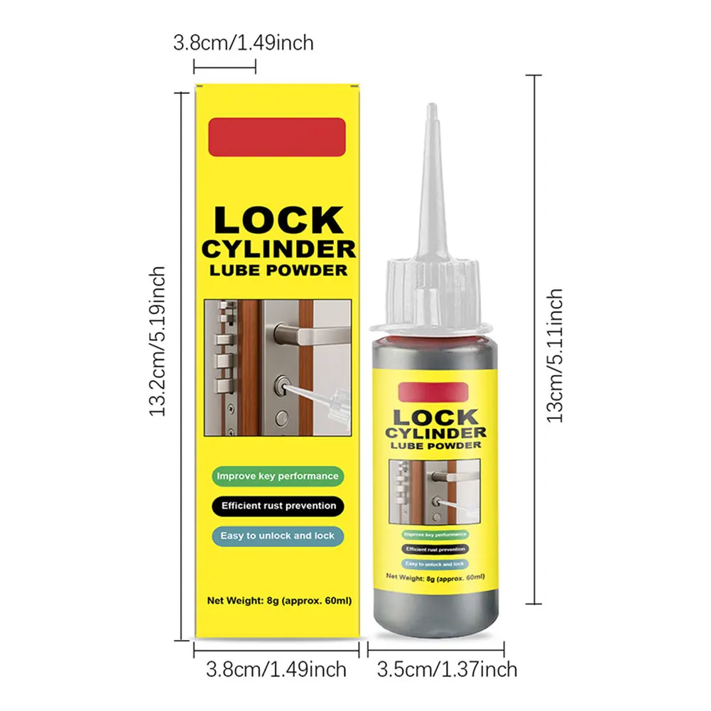 Lock Cylinder Graphites Lubricant Powder Dry Lubricant Powder for Lock Cylinder Long-Lasting Lubricant With No Dust 60ml
