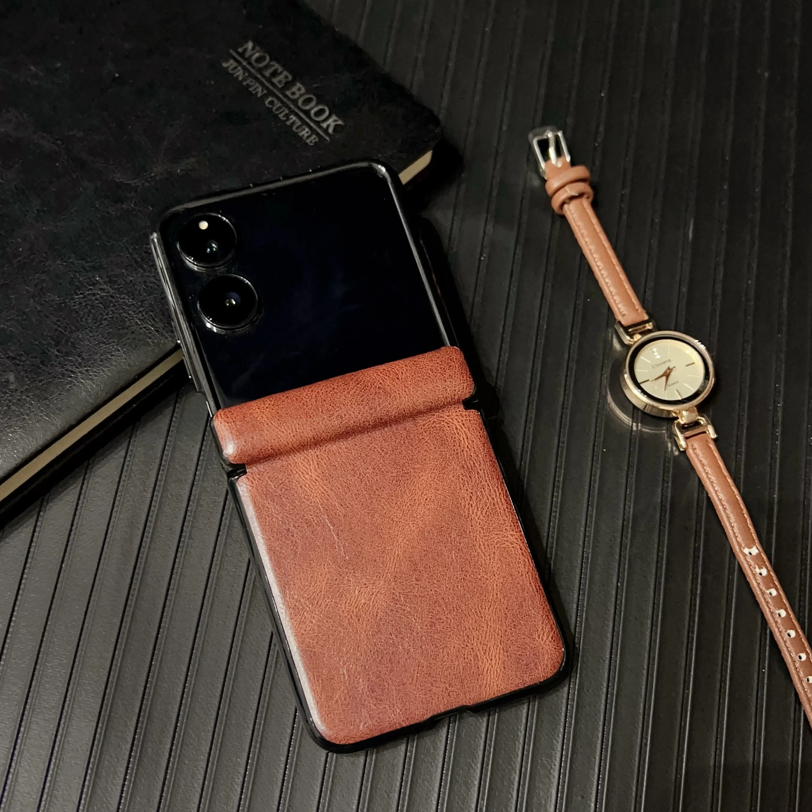Luxury Faux Leather Magsafe Hinge Case For Xiaomi MIX Flip MIXFlip Case Folding Shockproof Protective Hard Cover Accessories 4