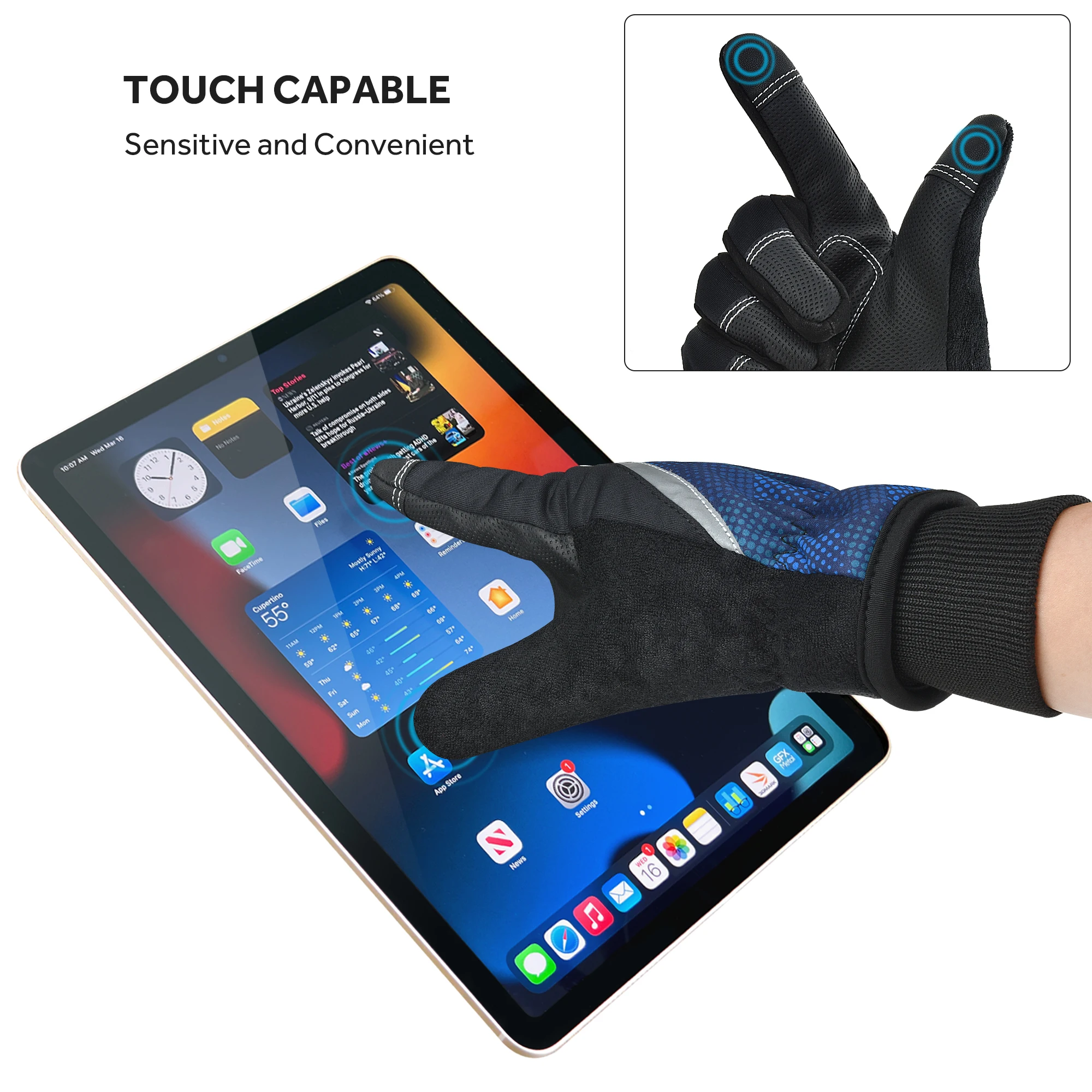 Waterproof and Windproof Work Gloves for Men and Women, Thinsulate Touchscreen Insulation Gloves, Winter Gloves, C40, 3M, 1 Pair 3