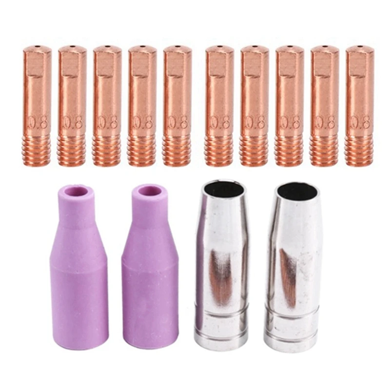 

14Pcs AK15 Mig Welding Torch Cap Tip Contact MB15 Ceramic Accessories Mig Nozzles