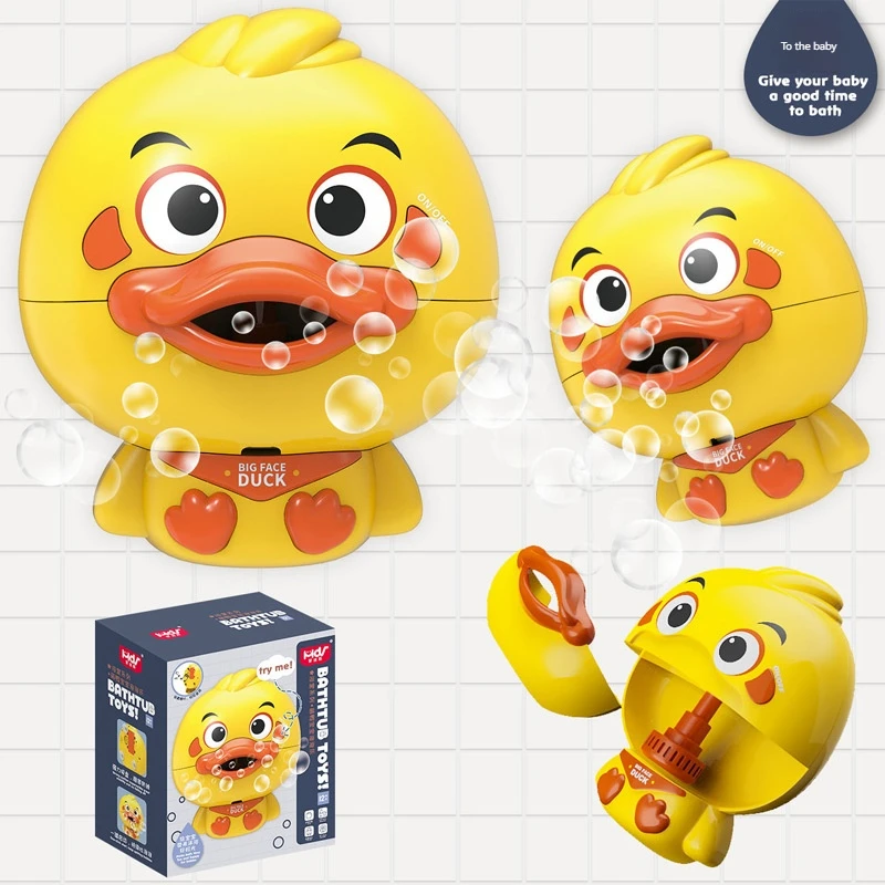 Baby Bath Toys Bubble Machine Duck Crabs Frog Music Kids Bath Toy Bathtub Automatic Bubble Maker Baby Bathroom Toy for Children 2