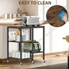 Kitchen Microwave Cart,Microwave Stand with Wheels,Coffee Bar Table Station,4-Tier Rolling Baker's Rack 3
