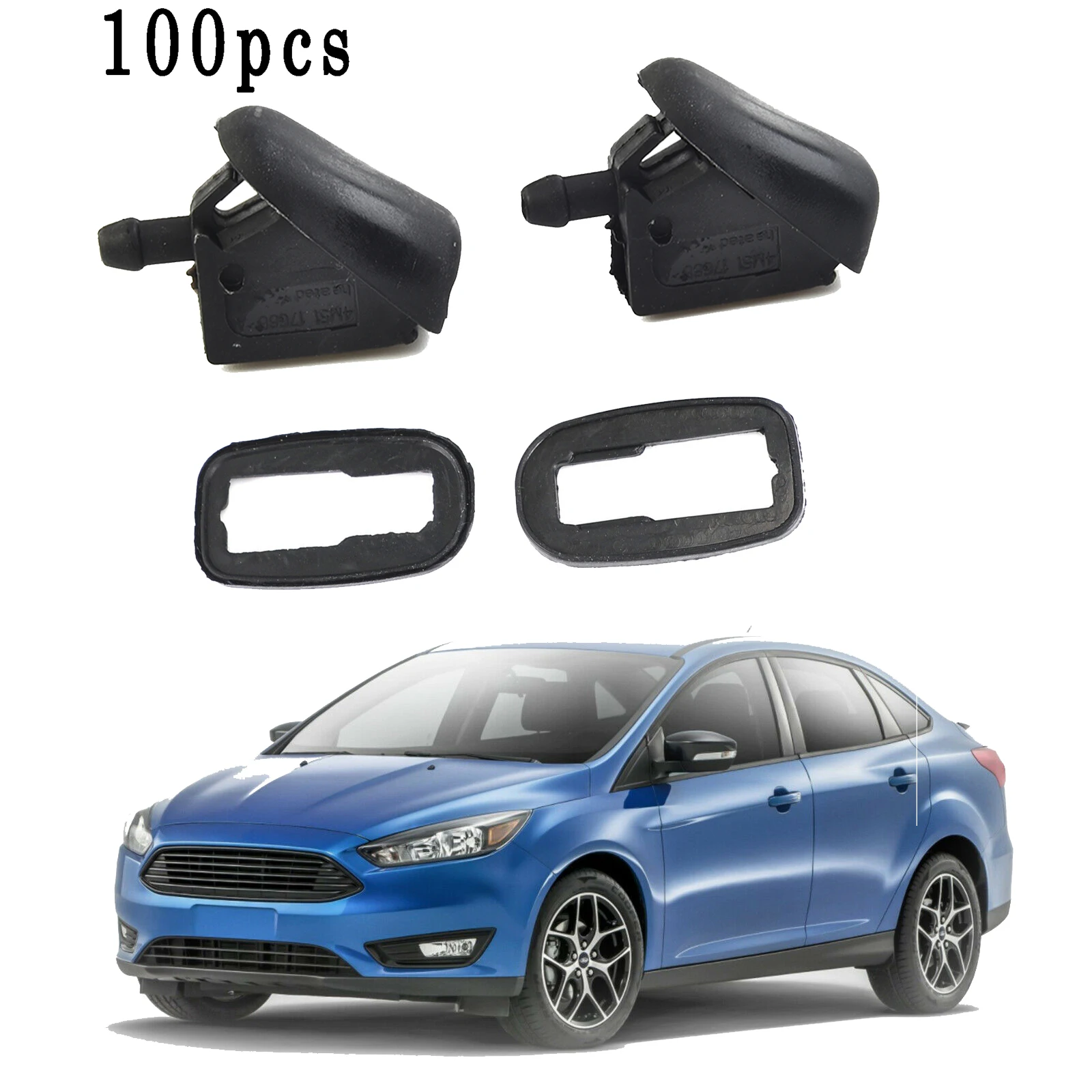 

100Pcs Car Windscreen Wiper Spray With 100Pcs Jet Nozzle Washer Gasket For Ford Fiestaa Windshield Wiper Washer Spray Nozzle