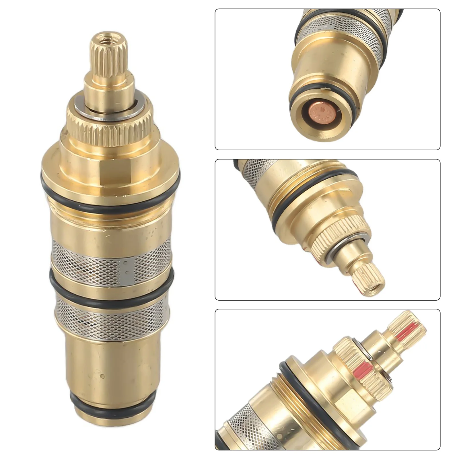 1PCS Brass Thermostatic Cartridge Temperature Control Valve Shower Bar Mixing Bathroom Accessories for Home Renovation electric solenoid valve