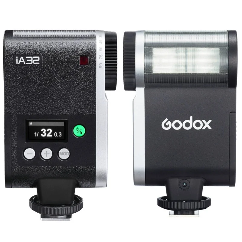 Godox iA32 Compact Camera Flash 8-Level Power Control 2.5s Recycle Time 490 Flashes High Compatibility Lightweight Portable