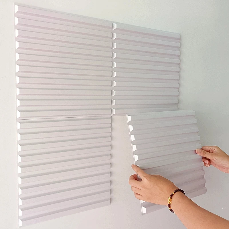 Panel de pared 3D ondulado de Líneas minimalistas nórdicas, azulejo de plástico no autoadhesivo, 3D pegatina de pared, papel de pared para sala de estar y baño, 30cm