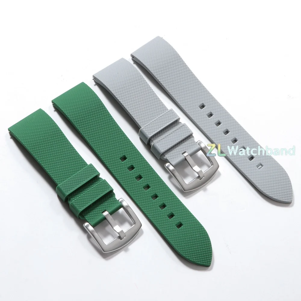 Premium Quick Release Silicone Rubber Watch Band Strap, 20mm or 22mm Options