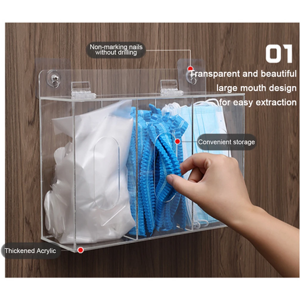 Clear Acrylic Wall Mount Glove Dispenser For Hygienic Laboratory Environment Laboratory Dispensers 3