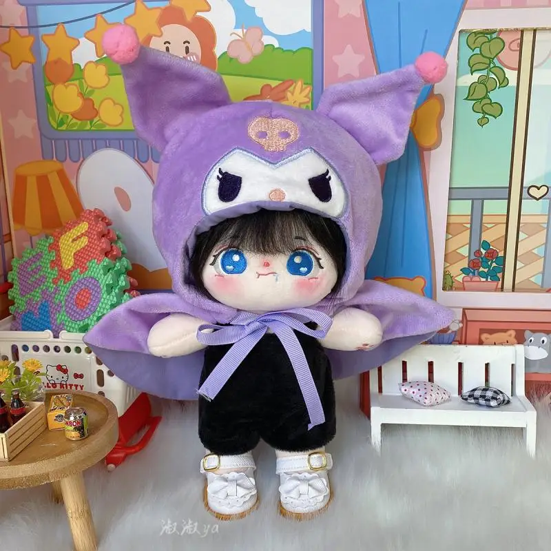 Fato Kawaii Sanrioed Kuromi Cloak, Roupas fofas de bonecas dos