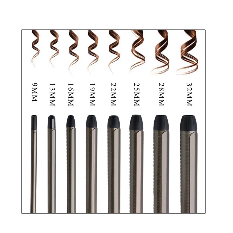 Professional Curling Iron Ceramic Coated Hair Curler 9mm-32mm Rolles Not Hurt UNIVERSAL VOLTAGE
