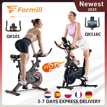 Set bici da spinning per interni per fitness domestico, trasmissione a cinghia silenziosa, resistenza regolabile, display elettronico, perfetto per l'allenamento cardio