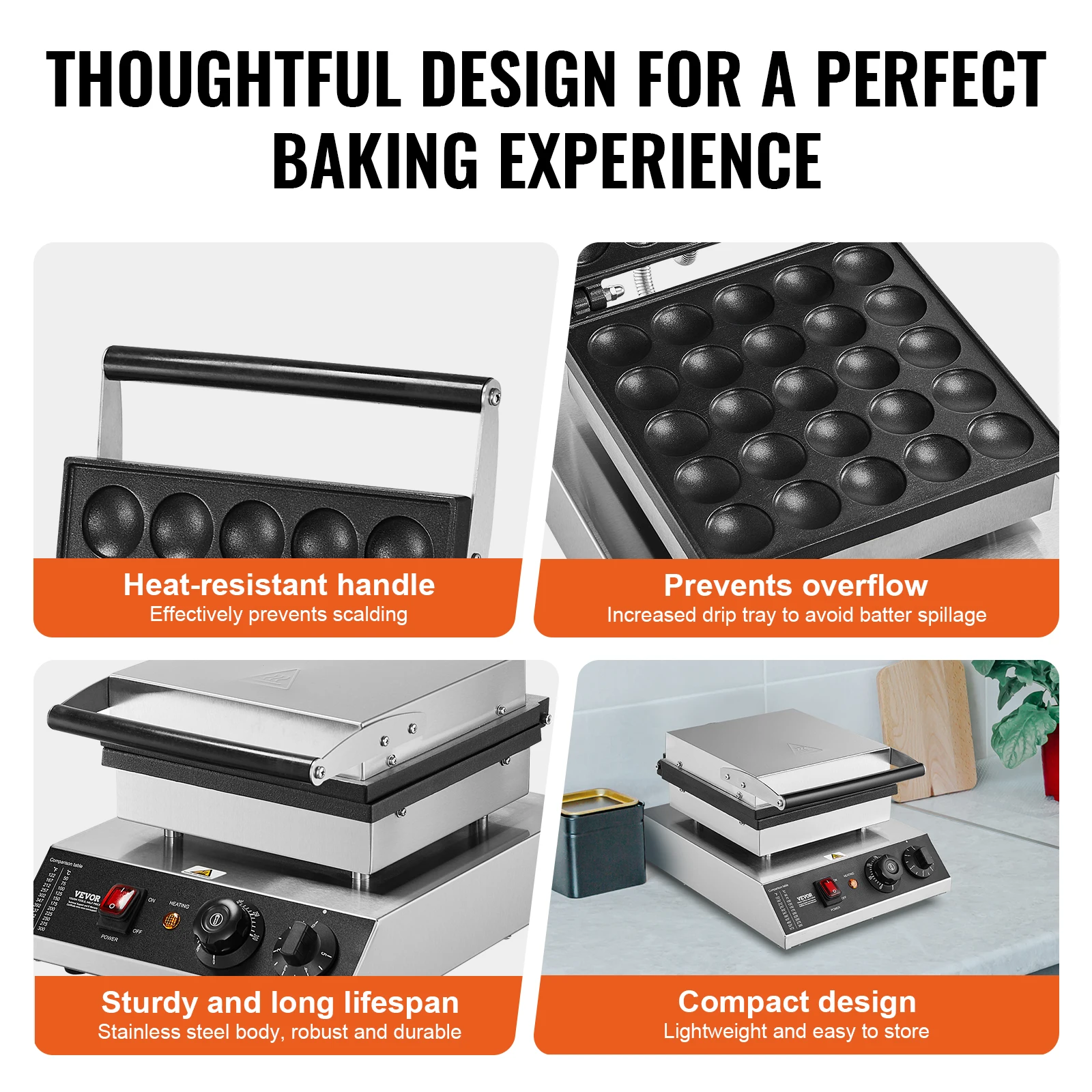 SucceBuy Electric Waffle Maker 25PCS Mini Dutch Pancake Maker Dorayaki Machine Waffreras Kitchen Home Appliance Snack Gaufriers 5