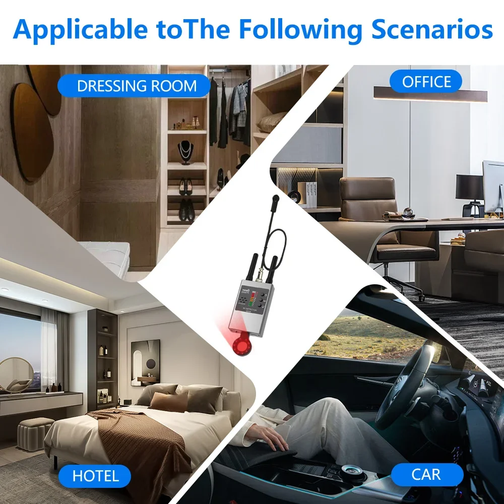 Wireless RF Signal Detector Anti Wiretapping Mini GPS Camera Finder Tracker Hotel Anti Candid Camera Bug Scanner Security