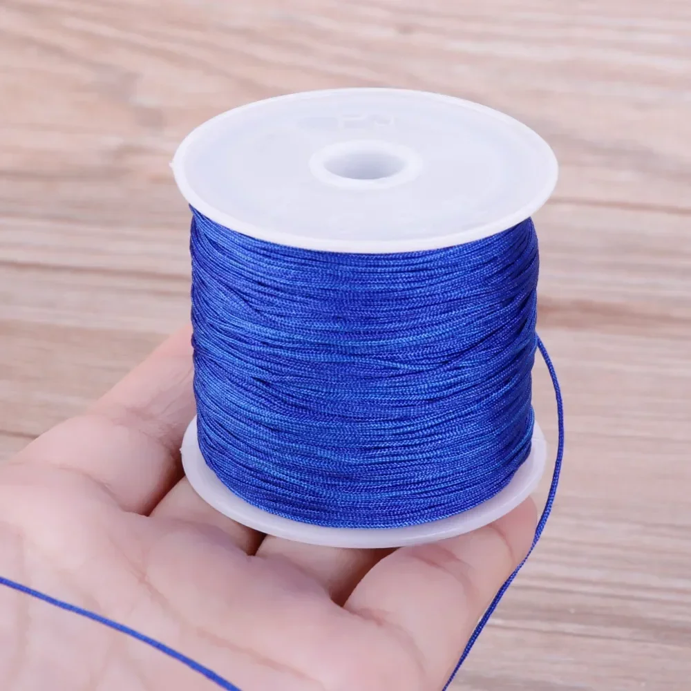 0.8mm 45M/Roll Nylon Cord Thread Chinese Knot Macrame Rattail Bracelet Braided String #255733 nylon cord macrame cord