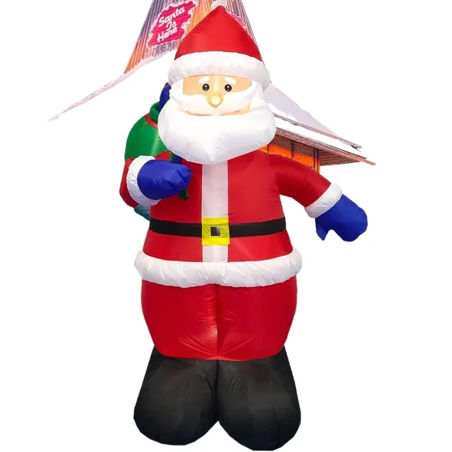 Christmas Inflatables, Santa Outdoor Claus with Gift Bag Built-in LED Lights Blow Up Yard Decoration, Inflatables Christmas 6