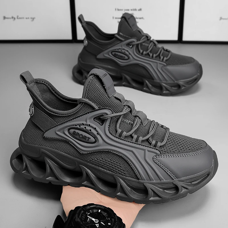 Men's Casual and Comfortable Running Sneakers, Durable Lace-Up Design, Suitable for Outdoor Sports and Daily Wear