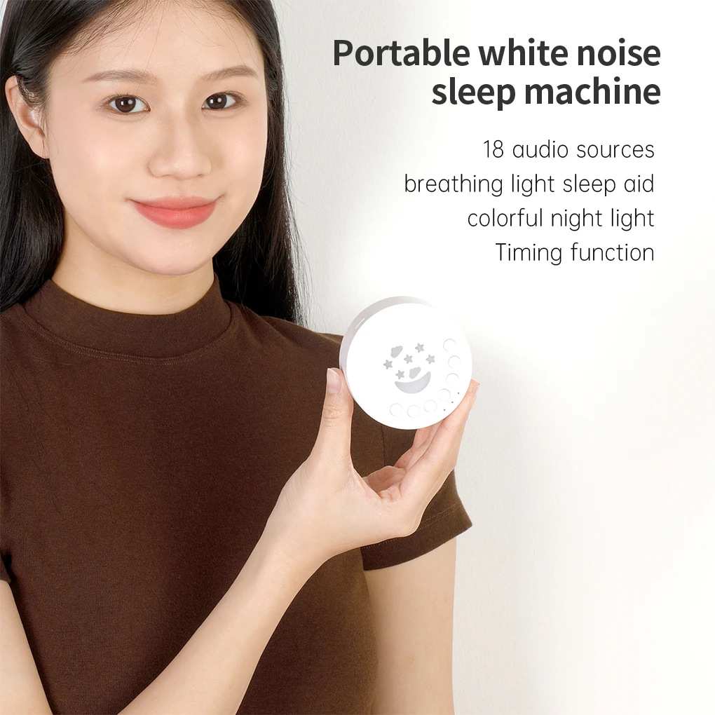 White Childrens White Noise Machine-Variety Of Sleep Aids For Kids Portable And Easy To Variety Of Music Sleep Aids