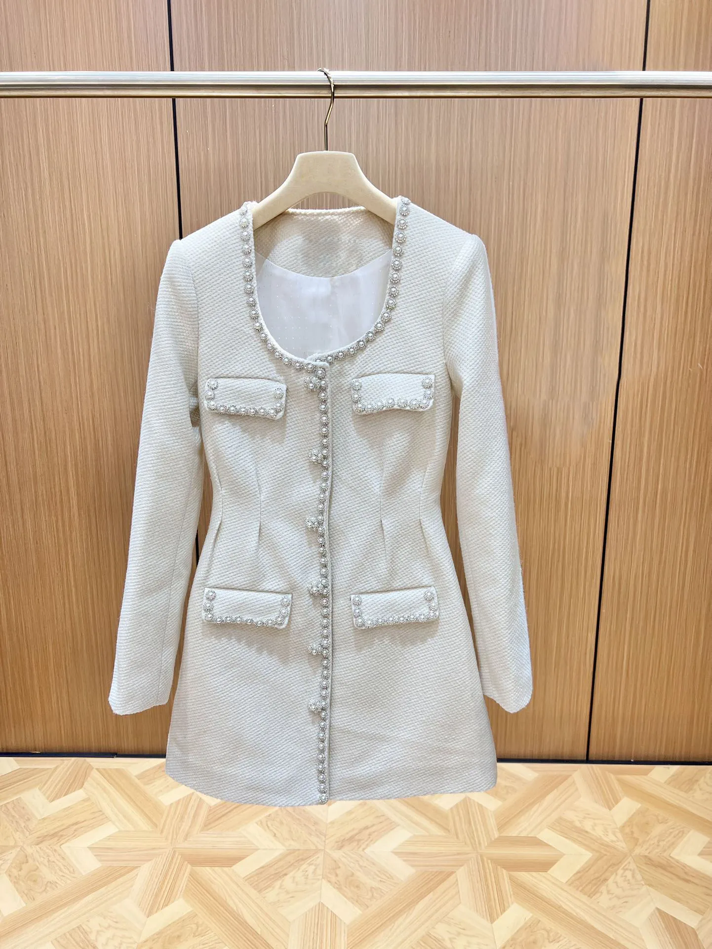 

Dress trim rhinestone pearl chain design casual fashion 2023 summer new hot