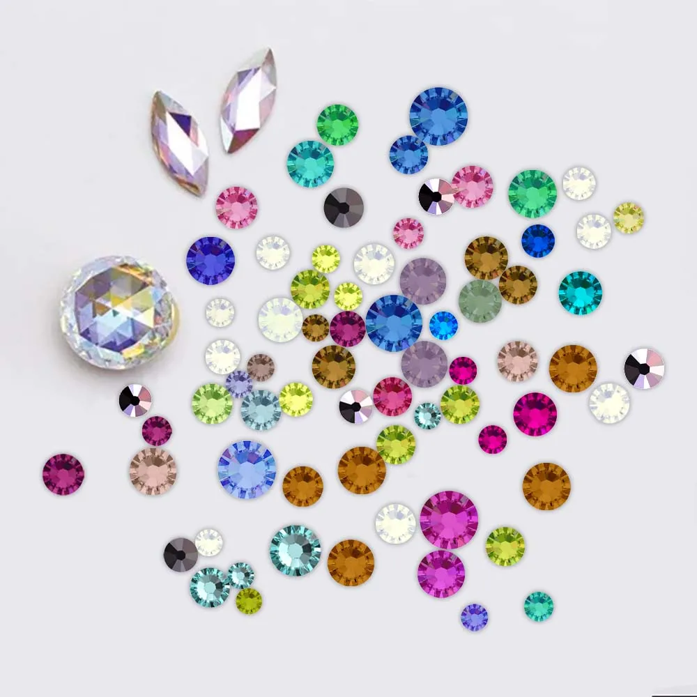 Nicht Hot Fix Strass Flatback Strass Kristall Nail Art Aufkleber DMC Glitter Steine Diamant für DIY Kleidungsstück Kleid Dekorationen – Detail 3
