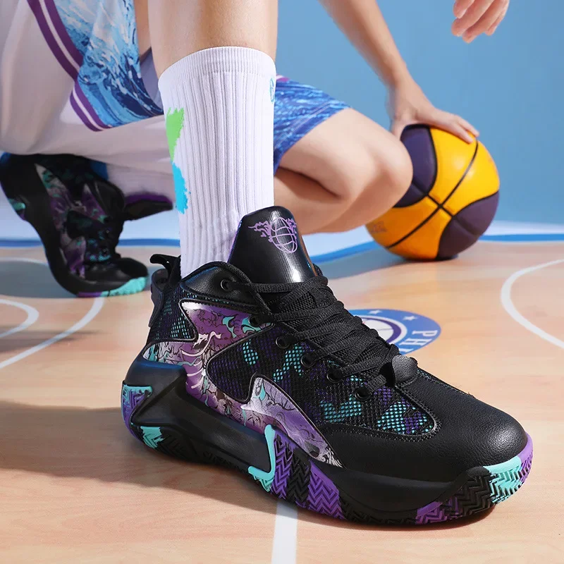 

spring and summer basketball shoes men non-slip wear-resistant youth high-top breathable running shoes casual sneakers