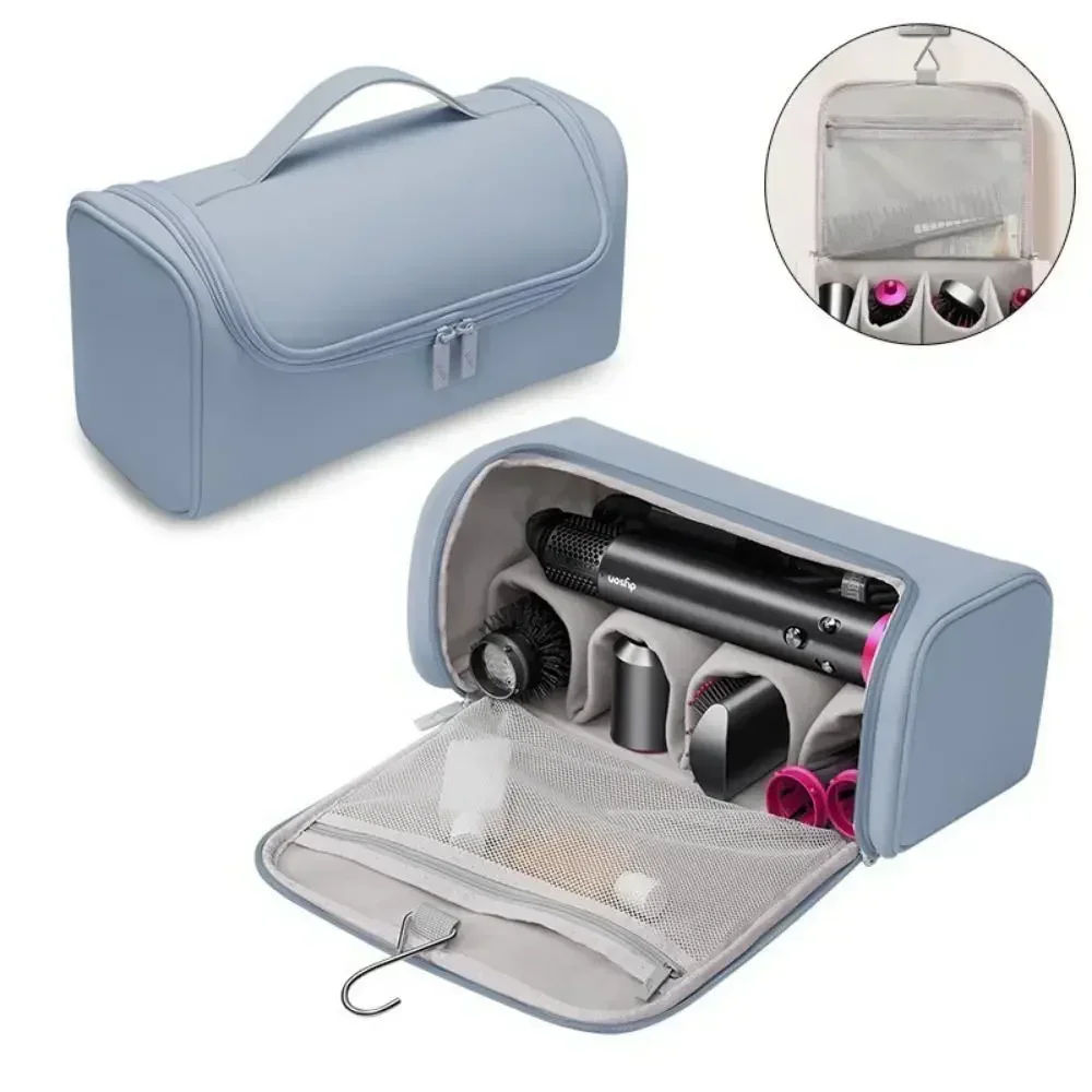 Portable Waterproof Hair Tool Storage Bag with Hideable Hook and Non-Slip Design, Large Capacity for Hair Dryers and Curling Irons