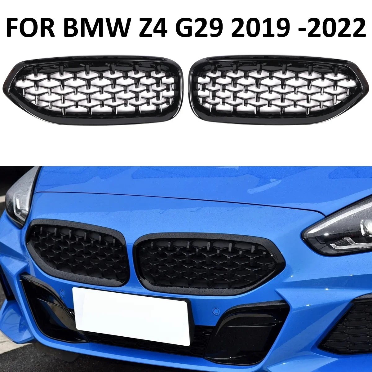 

Latest Style Diamond Gloss Black Car Front Kidney Grill Grille For BMW G29 Z4 2019 2020 2021 2022 2023 51138091295 51138091296