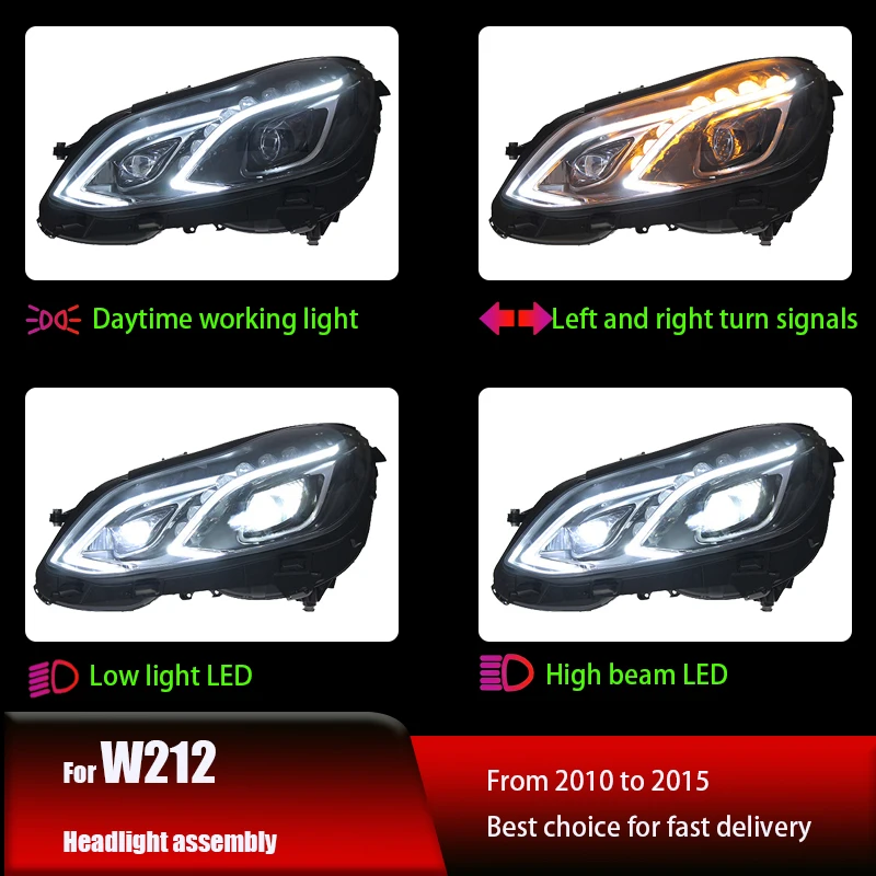 ステアリングレンズ付きLEDデイランニングライト,ヘッドライト