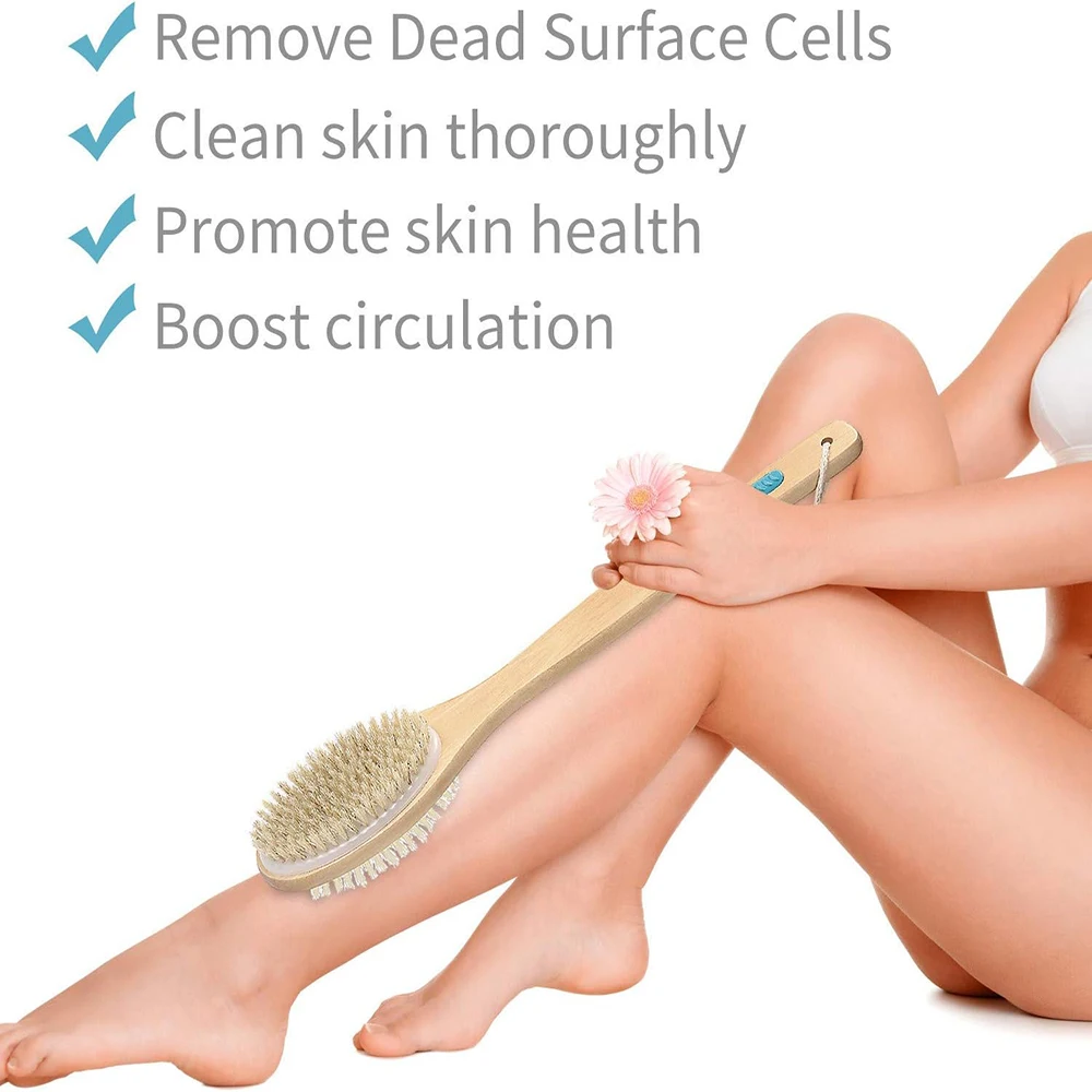Dual-Sided Shower Brush with Soft and Stiff Bristles