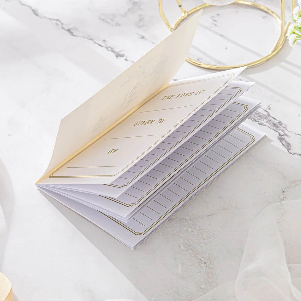2 Pcs Wedding Vows Book Souvenirs Ceremony Decorations Books Booklet Oath Card Cards for Paper His and Her wedding vow notebooks