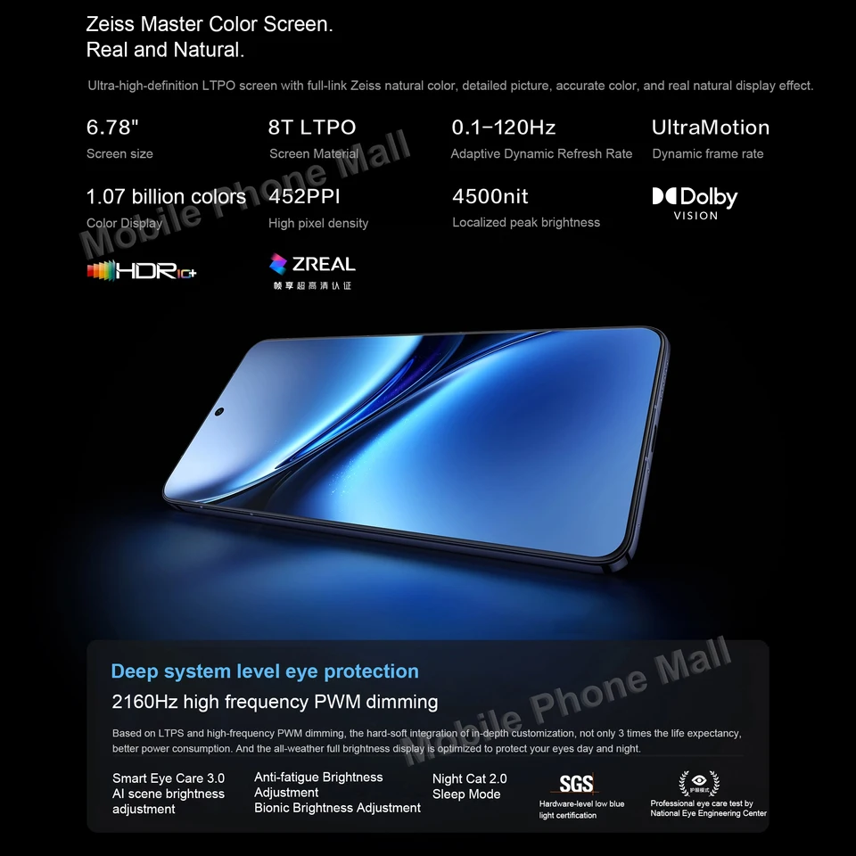 New Original Vivo X200 Pro 5G Mobile Phone 6.78 Inches 120Hz