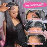 Perruques Lace Front Cheveux Humains 32 Pouces 12A Vierge Lisses Densité 200 Douces Perruques Lace Front 13x6 Cheveux Humains Pré-Pluckées Ligne de Cheveux Invisible 3