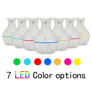 130ML Humidifier Wood Grain Seven Colors Noctilucent Aromatherapy Noiseless Machine Car Household Humidifier