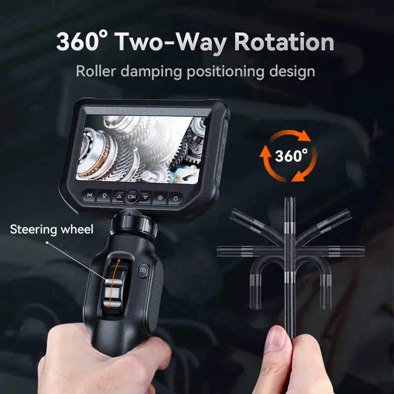 Two-Way Articulating Borescope Industrial Endoscope with 8.5mm Articulating Camera Snake Cars Inspection Camera For IOS Android inspection camera mini endoscope camera rifle borescope camera