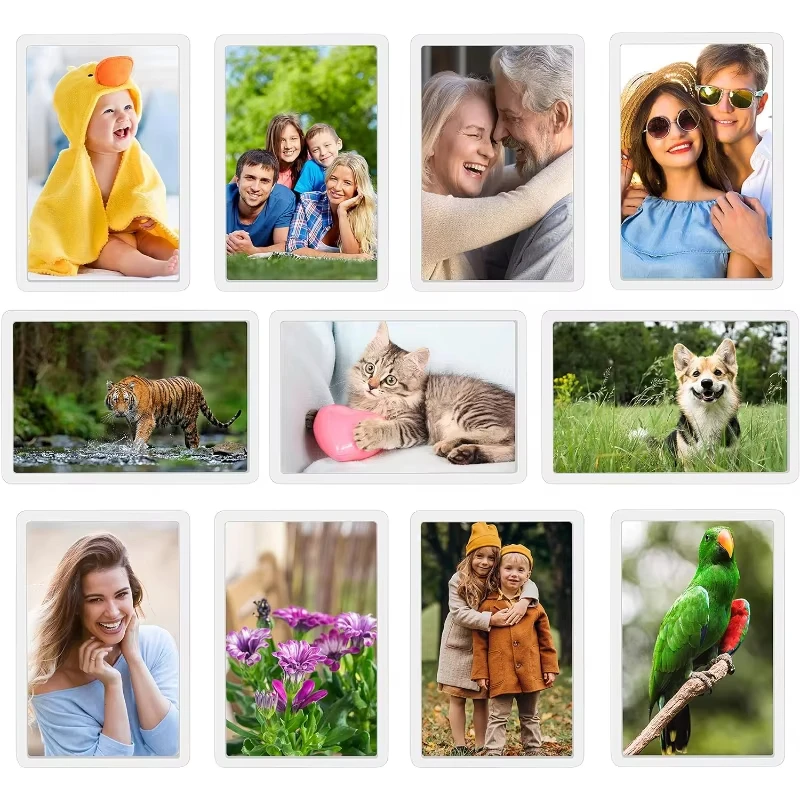 Photo Frame 12/20Pcs Small Blank Photo Frame Insert Fridge Magnets Mini Magnetic Refrigerator Photo Picture Frames